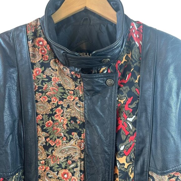 Vintage Pelle Leather & Fabric Bomber Jacket Men's L 90s Retro Streetwear - Picture 3 of 8